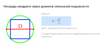 площадь квадрата через диаметр описанной окружности формула